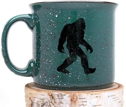 Miniatura 4 de Taza de Café Grande de Black Lantern - Bigfoot Rústico Moteado 15oz. Taza Verde Oscuro - Taza Apta para Microondas para Bebidas Calientes