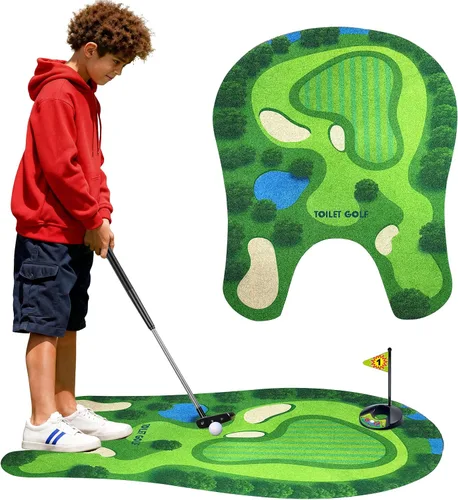 Miniatura 2 de PITCOTT Juego de golf de inodoro, mini golf que se puede jugar en el baño, maravilloso tiempo para el baño, regalos de broma, divertido regalo
