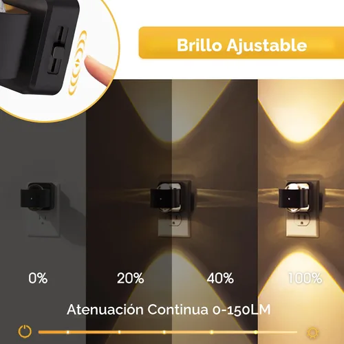 Miniatura 3 de L LOHAS LED Proyector de luz nocturna, luces nocturnas enchufables a la pared, 2000 K/3000 K/5000 K, luz nocturna de temperatura de color ajustable