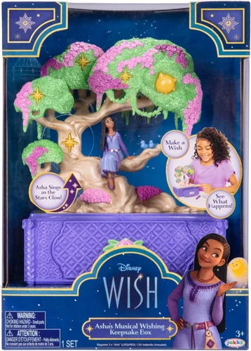 Miniatura 5 de Disney's Wish - Joyero con diseño de árbol de los deseos de Asha, caja musical con anillo de juguete de estrella