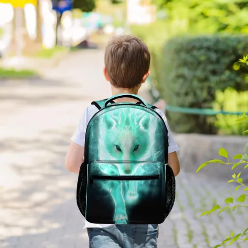 Miniatura 6 de Nerxy Mochila escolar para niños y niñas, Azul (Blue Wolf), Mochilas Daypack