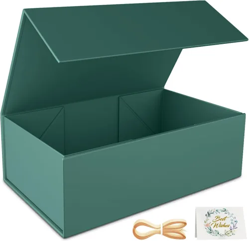 Miniatura 19 de RYDDOY Caja de Regalo Negra, 9.5x6x3'' Cajas de Regalo para Regalos con Tapas Cierre Magnético Rectangular Plegable para Caja de Propuesta