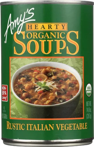Miniatura 12 de Sopa Amy's, vegana, sin gluten, orgánica de verduras italianas rústicas (champiñones, arroz integral y frijoles) 14 oz (paquete de 12)