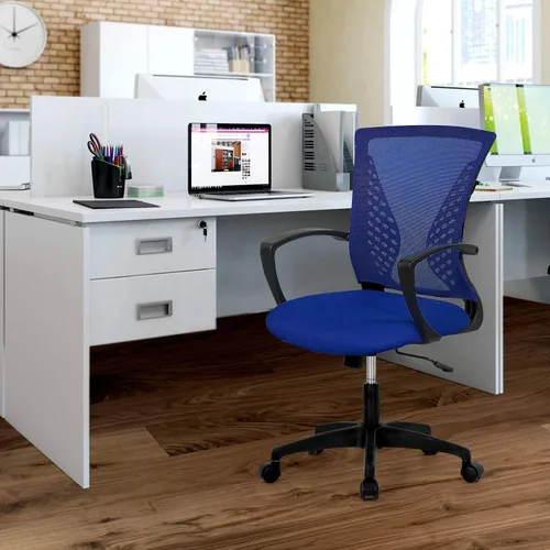 Miniatura 2 de Silla ergonómica de escritorio, silla de oficina, silla de computadora de malla, respaldo medio, giratoria, ajustable, con soporte lumbar