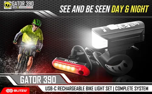 Miniatura 8 de BLITZU Juego de luces recargables tipo C ultra brillantes para bicicleta, faros delanteros y traseros para bicicleta, accesorios de bicicleta