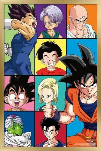 Miniatura 14 de Trends International Dragon Ball Z - Póster de pared con cuadrícula, 22.375 x 34 pulgadas, versión enmarcada de madera de granero