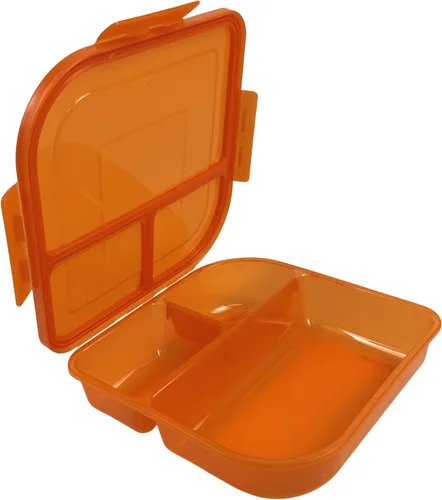 Miniatura 10 de MyGo Container - Contenedor grande para llevar de 3 compartimentos, 9-3/8" X 9-3/8" X 2-1/2", reutilizable, apto para microondas, azul