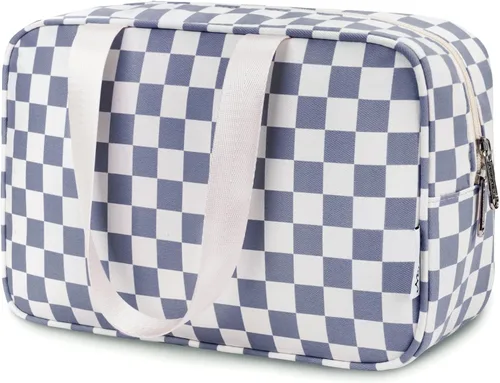 Miniatura 13 de Narwey Neceser de tamaño completo, bolsa de cosméticos grande, bolsa de maquillaje de viaje, organizador para mujeres y niñas, A-Negro, L, Bolsa