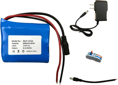 Miniatura 2 de Seasider Batería recargable de 12 V 10000 mAh, batería de repuesto de cable de plomo desnudo con cargador de 12 V para dispositivo de 12 voltios RC