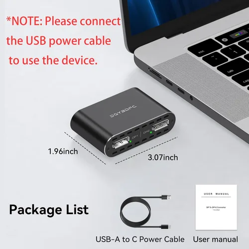 Miniatura 7 de Adaptador DisplayPort a Dual DisplayPort Dual 4K120Hz o 4K144Hz+4K60Hz Modo Extend/Copia/SST/MST a 2 DP Adaptador de puerto de pantalla para 2
