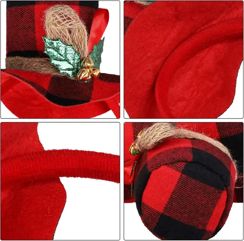 Miniatura 2 de URATOT Paquete de 8 diademas de aro de reno de Navidad para fiestas de Navidad, accesorios para fotos, cabinas para recuerdos