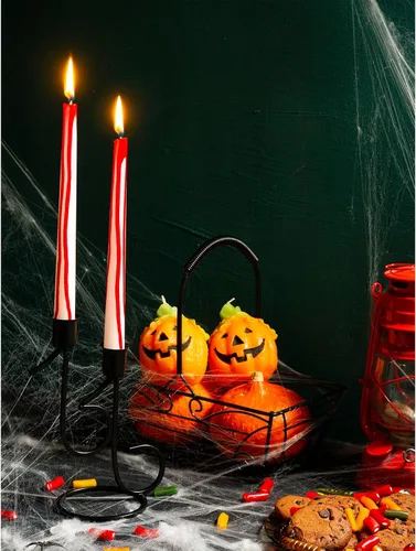 Miniatura 5 de CANDWAX - Velas cónicas de 10 pulgadas, juego de 4, sin aroma, arden durante 8 horas, sin goteo, ideales para Halloween u otras fiestas temáticas