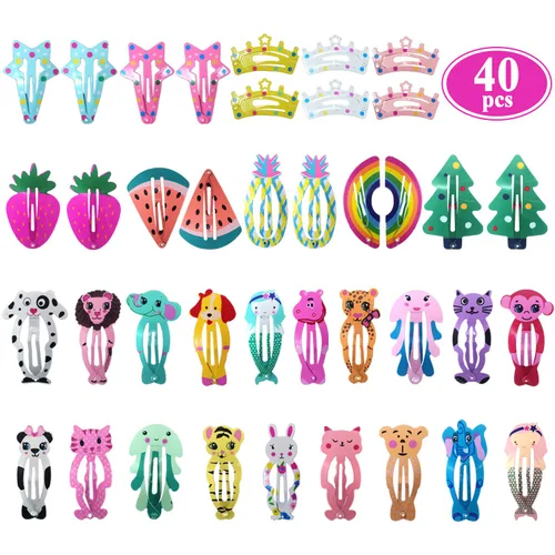 Miniatura 7 de Funtopia Pinzas para el cabello para niñas, 100 piezas de broches de metal antideslizantes, pasadores para niños, adolescentes y mujeres, lindos