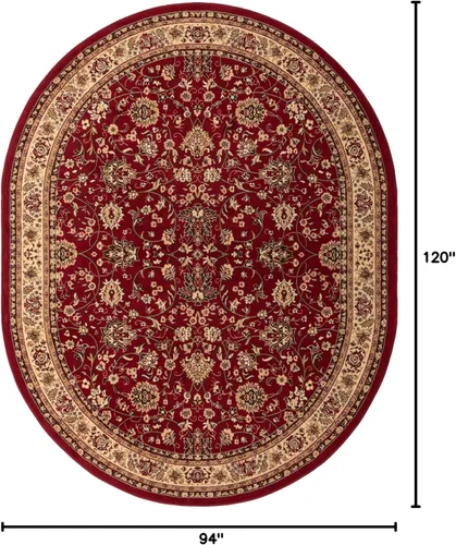 Miniatura 509 de Unique Loom Colección Sialk Hill - Alfombra de área Washington (3 pies 3 pulgadas x 5 pies 3 pulgadas, rectángulo, burdeos/crema)
