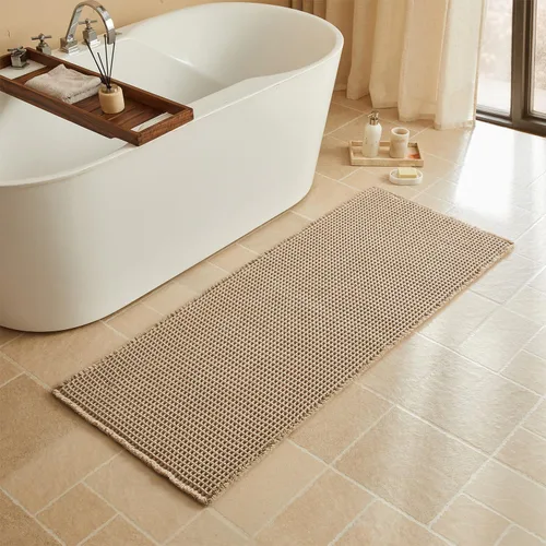 Miniatura 94 de Triohero Tapete de baño con diseño de gofre, tapete de baño pequeño y bohemio, antideslizante, lavable, ultra suave, súper absorbente, de secado