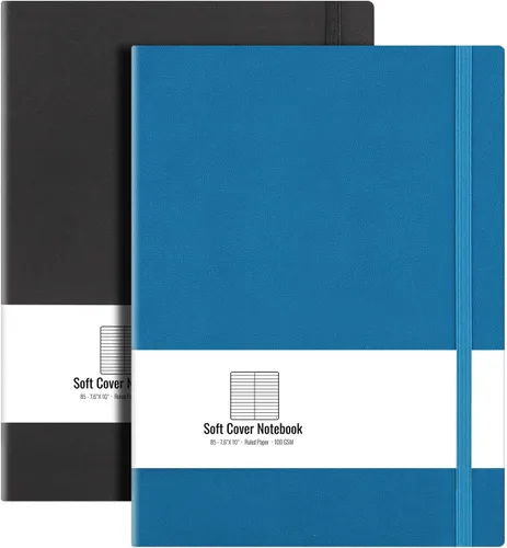 Miniatura 9 de AHGXG B5 College cuaderno con renglones, con tapa blanda, 2 unidades, tamaño grande, 7.6 x 10 pulgadas, con papel grueso rayado de 2.94 oz/yd², 408