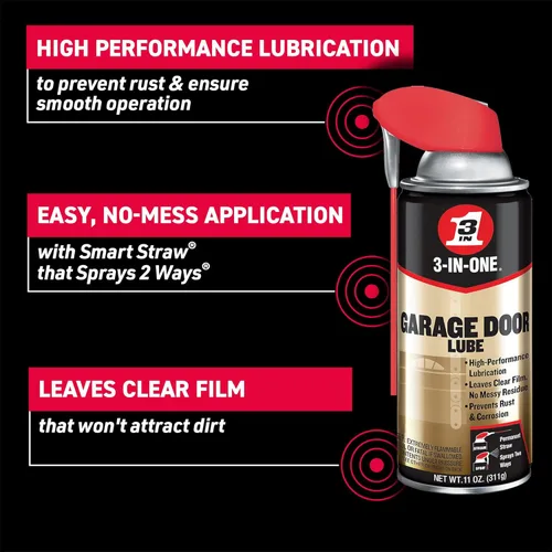 Miniatura 2 de 3-IN-ONE Lubricante profesional en aerosol para puertas de cochera, 11 onzas, 1