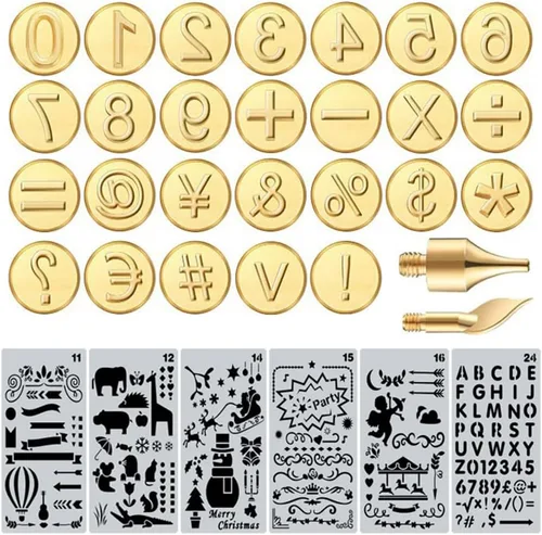 Miniatura 10 de Letras de madera para quemar madera, letras mayúsculas y juego de personalización para madera y otras superficies (cobre)