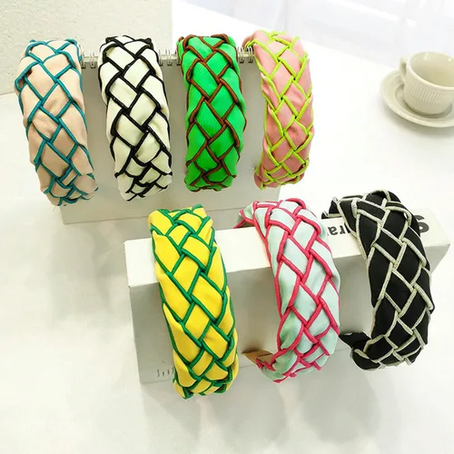 Miniatura 2 de Diadema con joyas anudadas para mujer, adorno de cristal, banda para el pelo mixta, accesorios de nailon para el cabello para niñas (negro)