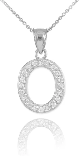 Miniatura 38 de Claddagh Gold . Collar con colgante de letra inicial de plata de ley 925 con circonita cúbica - Elección de tamaños