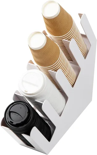 Miniatura 4 de Mind Reader - Soporte acrílico de 3 compartimentos para vasos desechables apilados, para bebidas calientes o frías