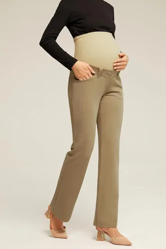 Miniatura 4 de Maacie Leggings acampanados de maternidad sobre el vientre, pantalones de corte de bota con bolsillos para yoga, trabajo casual