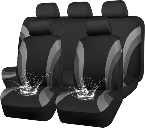 Miniatura 12 de Car Pass - Fundas de asiento delanteros deportivas Line Rider, fundas para asientos de auto grises solo para dos asientos delanteros, compatibles