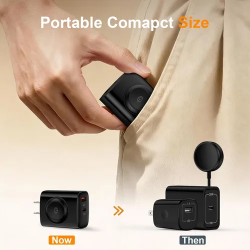 Miniatura 5 de Cargador portátil para Samsung Watch, Galaxy Watch para Samsung Galaxy Watch 8/8 Classic/7/Ultra/6 Classic/5/5 Pro, 20 W, bloque de carga rápida