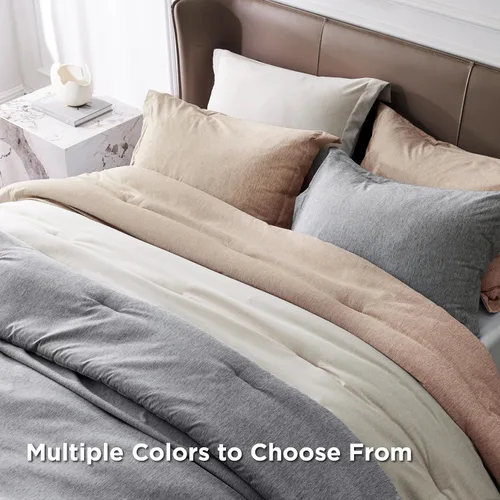 Miniatura 248 de Bedsure Juego de edredón Twin/Twin XL, ropa de cama suave beige para todas las estaciones, juego de cama teñido catiónico, 2 piezas, 1 edredón