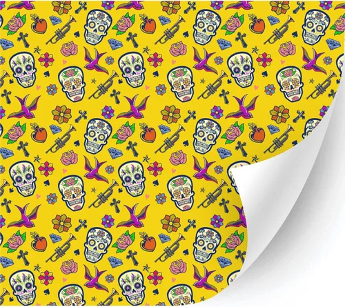 Miniatura 22 de HTV4U Puff - Vinilo de transferencia de calor con estampado de Halloween (azul Dia de Muertos, 12 x 12 pulgadas), vinilo 3D estampado para planchar