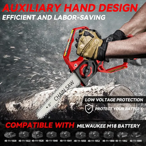 Miniatura 3 de Motosierra Mini para Batería Dewalt 20V Max, motosierra eléctrica inalámbrica de 2 en 1 de 8 pulgadas y 6 pulgadas con motor sin escobillas