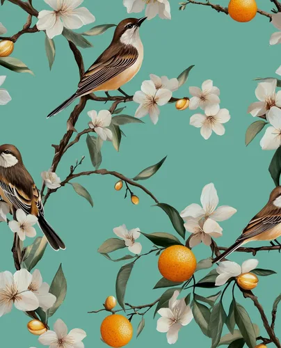 Miniatura 26 de Papel pintado verde floral Laatse de despegar y pegar, papel pintado de pájaros 17.5" x 78.7", papel de contacto floral vintage, impermeable