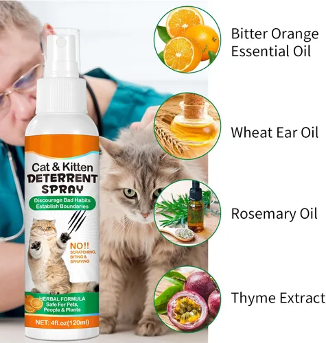Miniatura 8 de Spray disuasorio para gatos para interiores y exteriores, paquete de 2 – Repelente natural para evitar arañazos y marcas de orina en muebles, sofás