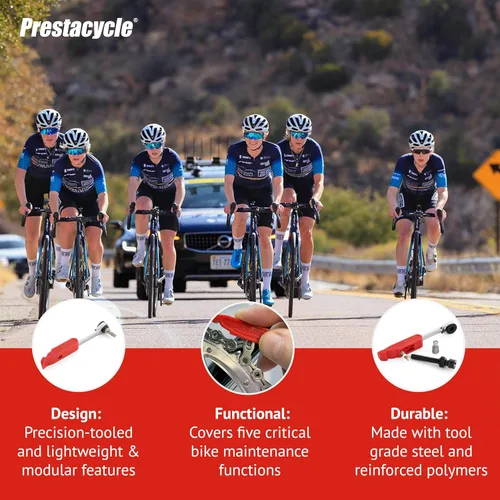 Miniatura 4 de Prestacycle Prestaratchet GO 5 en 1 Kit de herramientas múltiples para bicicleta, llave de trinquete, palanca de neumáticos, removedor de eslabones