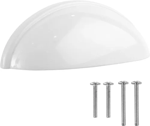 Miniatura 8 de FIGO HOME Tiradores de cajón de agujero a agujero de 3 pulgadas, paquete de 10 tiradores de taza de gabinete, tiradores de taza para armarios y Negro