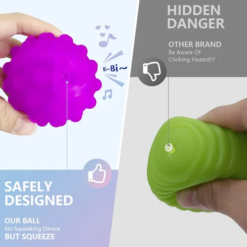 Miniatura 2 de Juego de bolas múltiples texturizadas para bebé, 6 piezas coloridas y brillantes para niños, bolas sensoriales para masaje, bola suave, 6 a 12