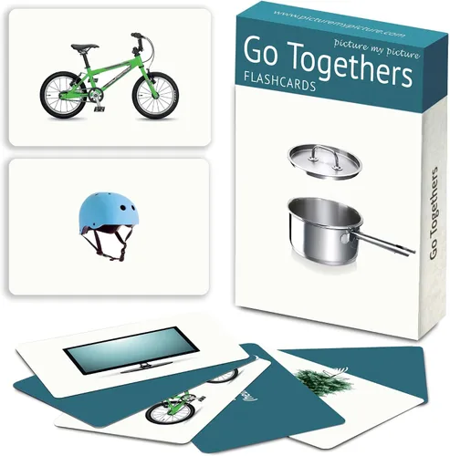 Picture My Picture Go Togethers - Tarjetas didácticas - Materiales de terapia del habla, 40 tarjetas de fotos reales, 20 pares a juego, actividades