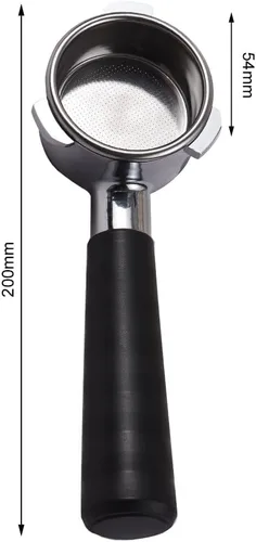 Miniatura 6 de Cesta de filtro de portafiltro desnudo sin fondo de 2.126 in, incluye 3 orejas, mango portafiltro de acero inoxidable con cepillo de limpieza