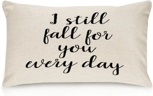 Miniatura 30 de Better When We are Together - Fundas de almohada lumbar de 12 x 20 pulgadas con citas divertidas de algodón y lino para sofá, decoración de sala