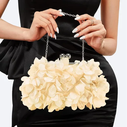 Miniatura 5 de Bolso de noche para mujer, pequeño bolso floral con cadena para boda, fiesta, baile de graduación
