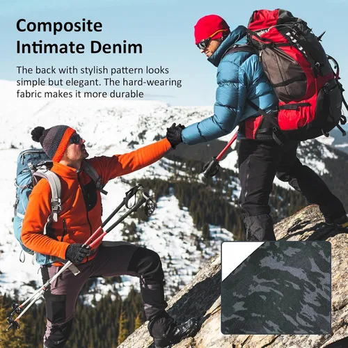 Miniatura 5 de Guantes de ciclismo cálidos de invierno para hombre, pantalla táctil térmica, ligeros, para clima frío, delgados, resistentes al viento, para mujer