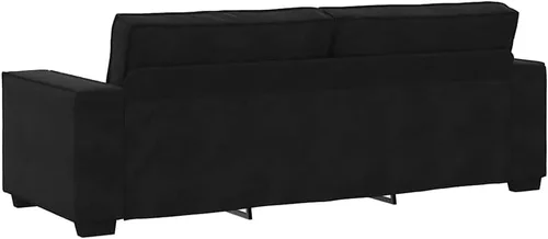 Miniatura 7 de vidaXL Sofá de 3 plazas Sofá rectangular de terciopelo negro de 3 plazas