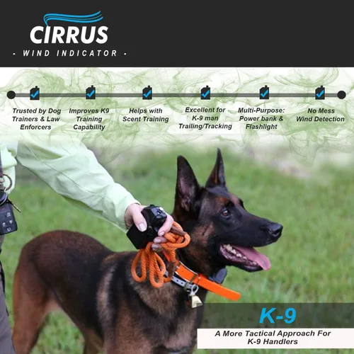 Miniatura 5 de Cirrus Indicador de viento - K9 Indicador de humo de entrenamiento de aroma para perros con linterna LED y banco de energía - Detector recargable