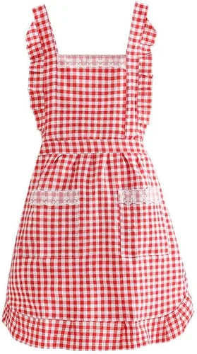 Bonito delantal para mujer con bolsillos, delantal clásico vintage, delantal de cocina de 34 x 27 pulgadas, perfecto para cafetería, hornear, cocinar
