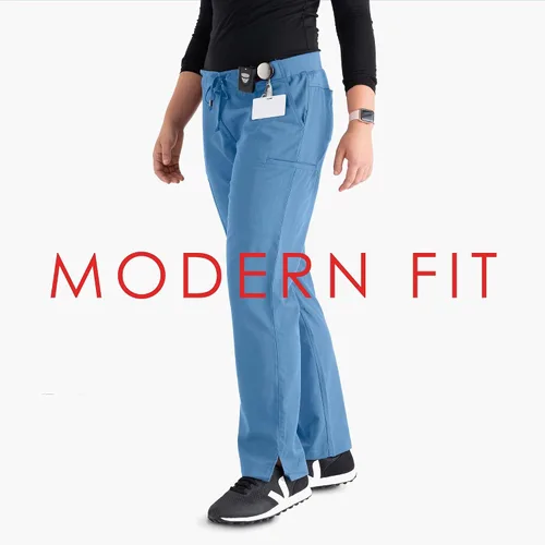 Miniatura 3 de Greys Anatomy - Pantalón de uniforme médico de frente plano con 6 bolsillos para mujer