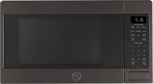 Horno microondas de GE para encimera, capacidad de 1,150 vatios, 1.6 pies cúbicos, 8 ajustes de cocción automáticos, tecnología de bloqueo para