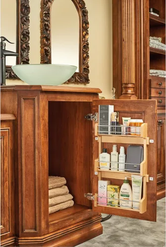 Miniatura 5 de Rev-A-Shelf 18" Organizador de estantes extraíbles de 3 niveles para gabinetes de cocina, estante para especias y condimentos de almacenamiento