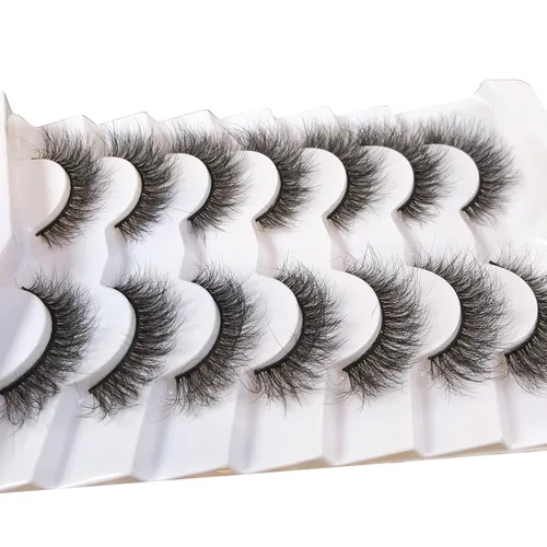 Miniatura 533 de Pooplunch - Pestañas postizas finas de visón sintético, estilo ojo de gato, naturales, cruzadas, tipo racimo, efecto 8D de volumen, tiras