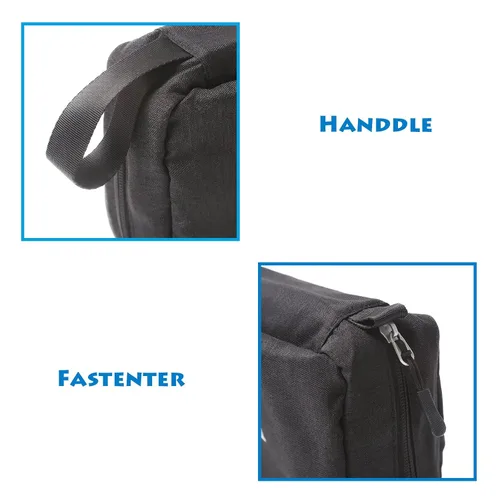 Miniatura 6 de Neceser colgante de lona Estuche de viaje compacto Organizador de cosméticos Kit de higiene de cuidado personal Bolsa de accesorios de baño
