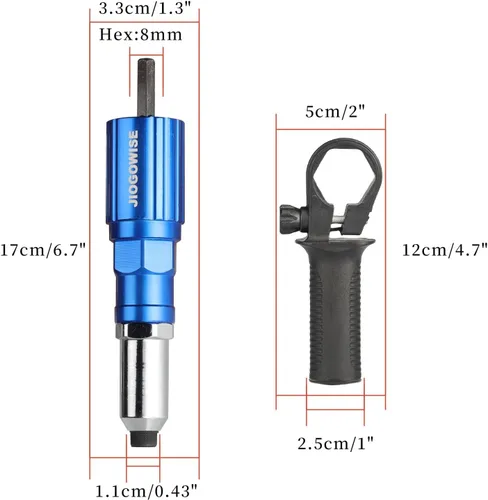 Miniatura 6 de Kit de adaptador de pistola de remache profesional JIOGOWISE, accesorio de remache para taladro eléctrico, fácil procesamiento para trabajo
